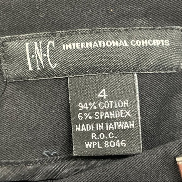 INC Womens Black Cropped Pants Slim Fit Button Detail Stretch Sz 4 - New - Picture 6 of 8